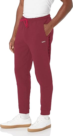 BOSS Men's Sporty Tape Design Regular Fit Cotton Sweatpants