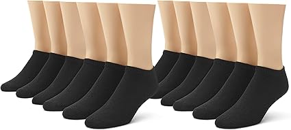 No nonsense mens Cushioned No Show Socks, 12 Pair Pack