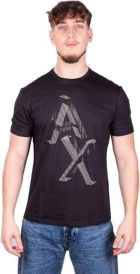 A | X ARMANI EXCHANGE Men's Regular Fit Pima Cotton Large Ax Logo Tee