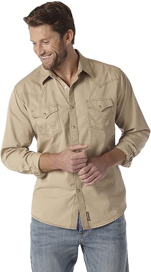 Wrangler Mens Retro Two PocketLongSleeve Snap Shirt