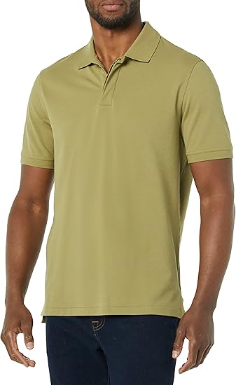 Amazon Aware Men's Lightweight Cotton Pique Short Sleeve Polo Shirt