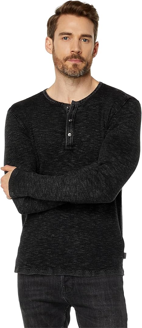 John Varvatos Men's Memphis Waffle Henley