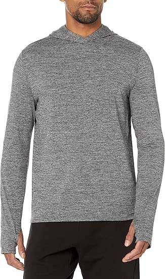 Amazon Essentials Men's Tech Stretch Long-Sleeve Hooded T-Shirt