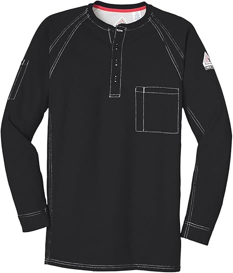 Bulwark mens long sleeve comfort knit henley