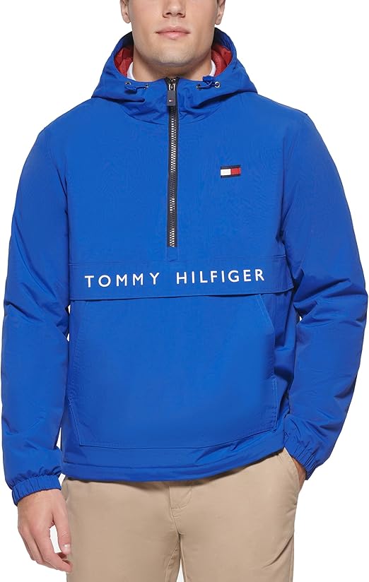 Tommy Hilfiger Men's Performance Fleece Lined Hooded Popover Jacket