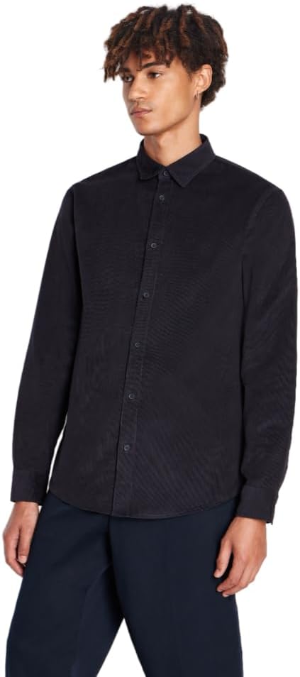 Armani Exchange Men's Regular Fit Cotton Corduroy Long Sleeve Button Down Shirt