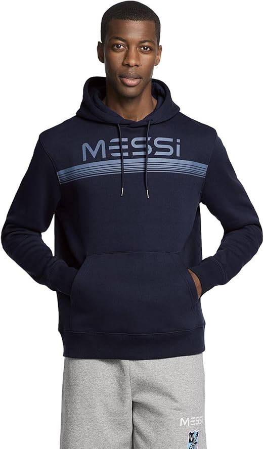 Messi Men's Lifestyle Hooded Sweatshirt, Pullover Hoodie with Drawstring, Comfortable Fit