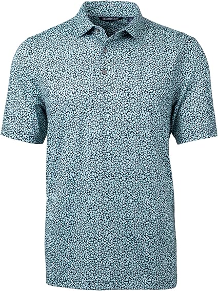 Cutter & Buck Pike Magnolia Print Stretch Men's Polo