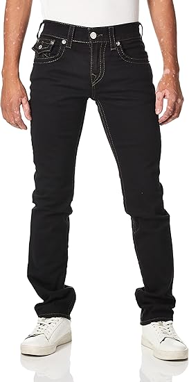 True Religion Men's Ricky Big T Straight Leg Jean with Back Flap Pockets