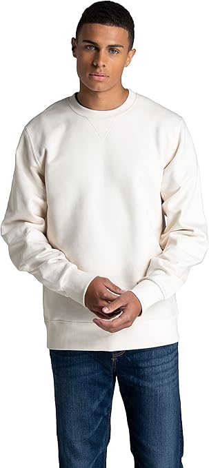 Fruit of the Loom Men's Crafted Comfort Fleece Crewneck Sweatshirts & Pullover Hoodies, Super Soft Cotton Blend, Sizes S-2X, Sweet Cream, X-Large