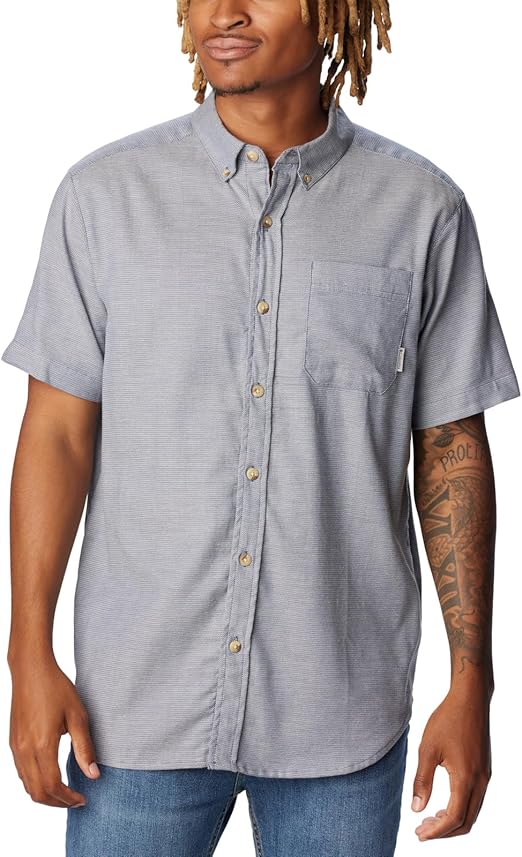 Columbia Men's Rapid Rivers II Short Sleeve Shirt, Dark Mountain Oxford, Large