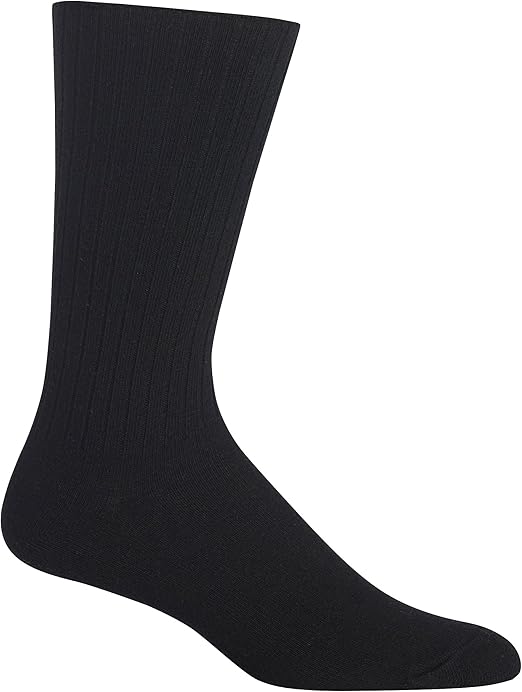 Chaps Men's Solid Color Casual True Rib Crew Socks-1 & 3 Pairs-Cotton Comfort and Breathable Mesh