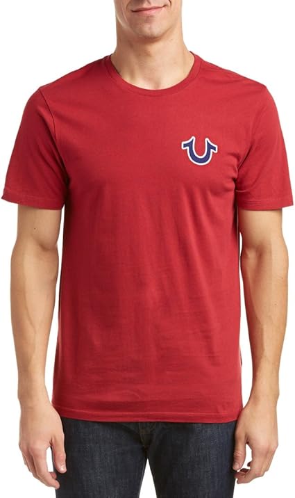 True Religion Men's Buddha Logo Crew Neck Tee, Ruby Red, 3X-Large