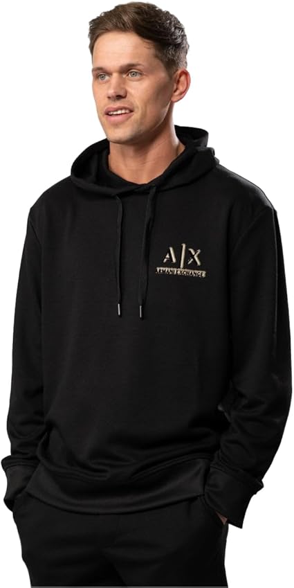 Armani Exchange Men's Gold Ax Pullover Hoodie Sweatshirt