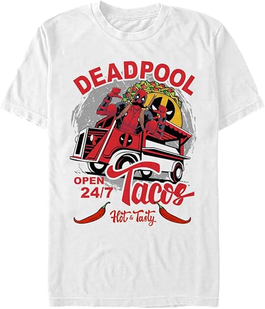 Marvel Big & Tall Classic Taco Deadpool Men's Tops Short Sleeve Tee Shirt