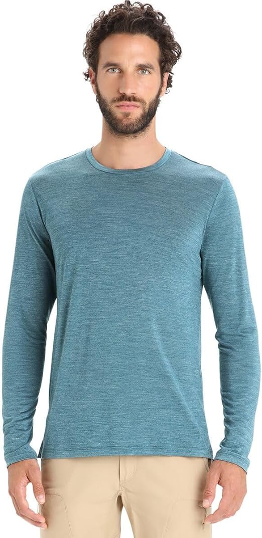 Icebreaker Merino Men's Sphere II Long Sleeve Tee, Green Glory Heather, XX-Large