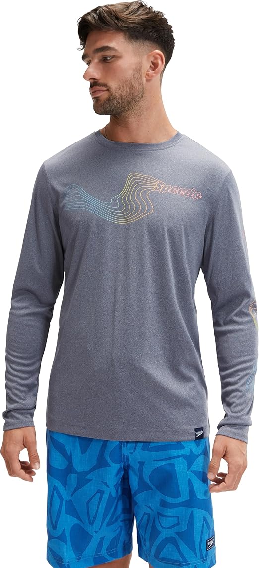 Speedo Uv Swim Shirt Graphic Long Sleeve Tee