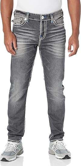 True Religion Men's Rocco Double Raised Super T Flap Skinny Jean