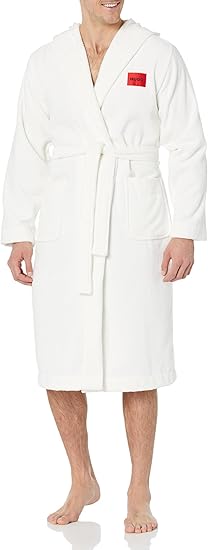 HUGO Mens Knee Length Hooded Terry Robe