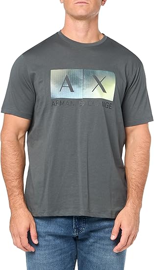 Armani Exchange Men's Regular Fit Cotton Gradiant Box Logo Tee