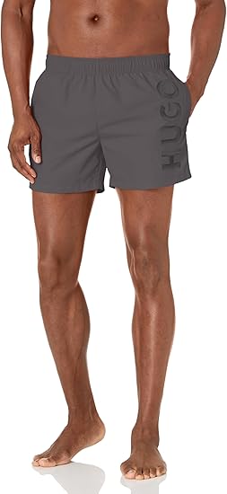 HUGO Men's Vertical Logo Swim Trunks