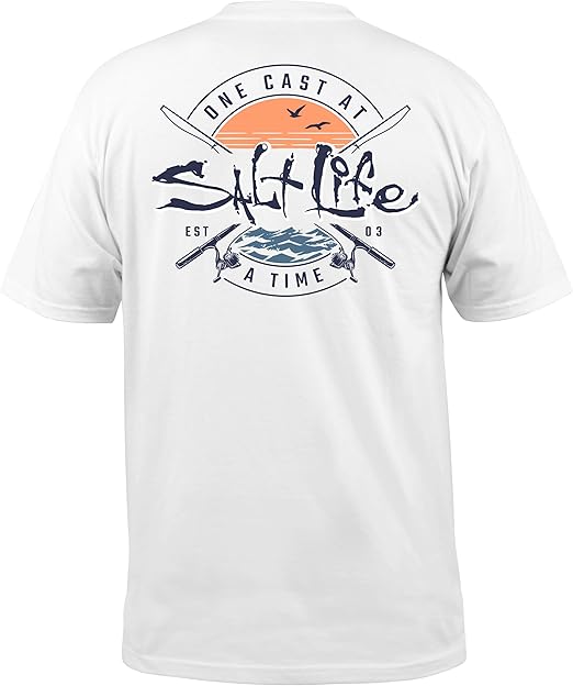 Salt Life Men's One Cast at a Time Short Sleeve Tee