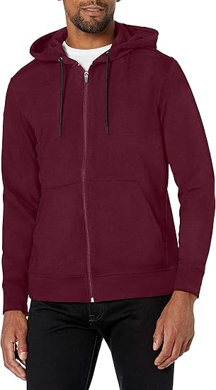 Jockey mens Cozy Fleece Zip Up Hoodie Hooded Sweatshirt, Zinfandel, Large US