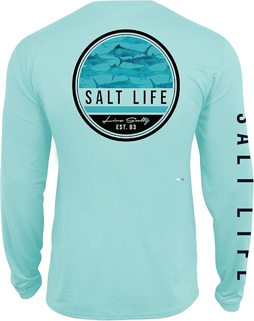 Salt Life Men's Marlin Retreat Long Sleeve Performance Pocket Tee