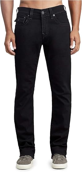 True Religion Men's Ricky Low Rise Straight Leg Jean with Back Flap Pockets