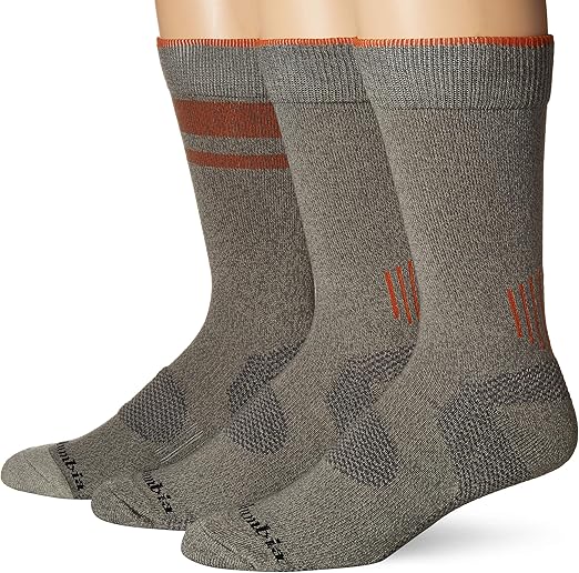 Columbia Men's Balance Point Crew Socks, 3-Pack, Grey, 10-13 US