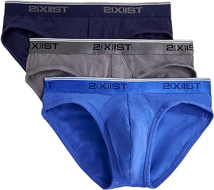 2(X)IST mens Cotton Stretch No Show Brief 3-pack