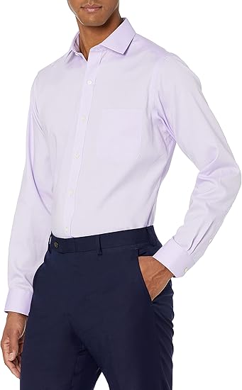 Buttoned Down Men's Tailored Fit Spread Collar Solid Non-Iron Dress Shirt