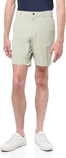 Perry Ellis Men's Solid Tech Shorts with Four Pockets, Regular Fit, Stretch Fabric, Moisture-Wicking