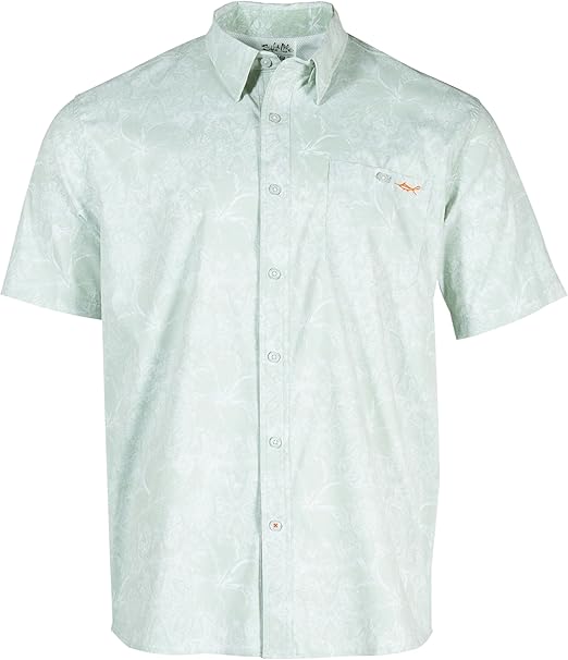 Salt Life Men's Turtle Watch Woven Short Sleeve Performance Tee