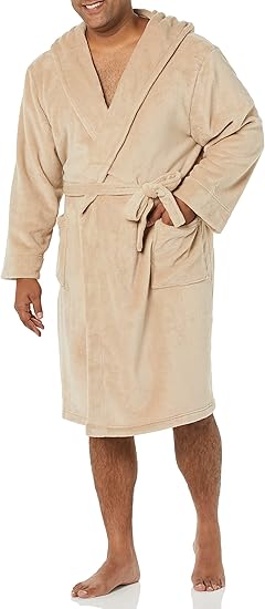 Amazon Essentials Men's Mid-Length Plush Robe