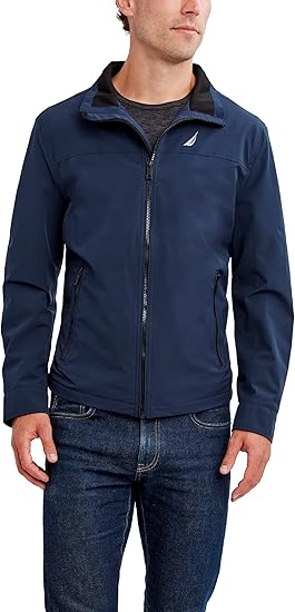 Nautica Men's Casual Lightweight Full Zip Windbreaker-Weather Resistant Golf Jacket (S-XXL)