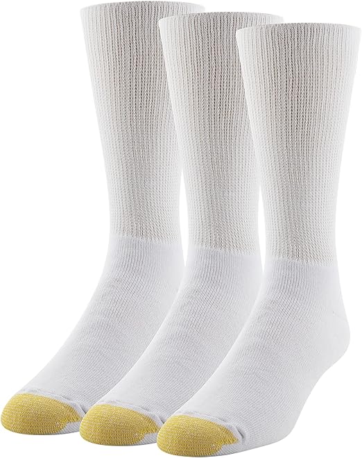 GOLDTOE Men's Non Binding Crew Socks, Multipairs