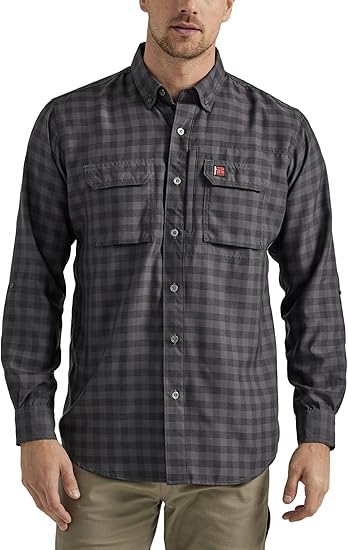 Wrangler Riggs Workwear Men's Long-Sleeve Technical Button-Down Work Shirt