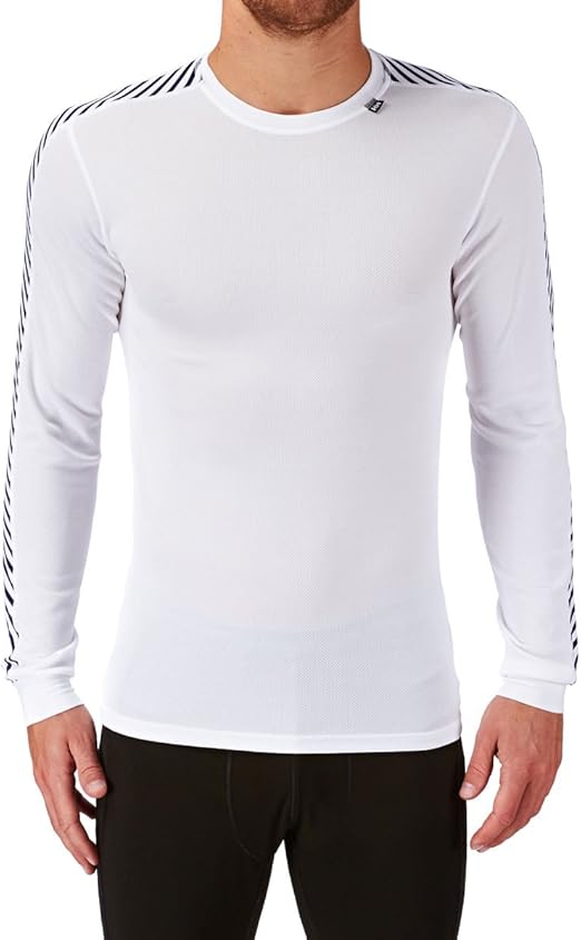 Helly Hansen Men's HH LIFA Stripe Crew Base Layer, 001 White, Large