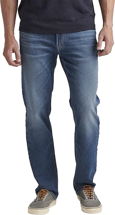 Silver Jeans Co. Men's The Relaxed Fit Straight Leg Jeans-Legacy