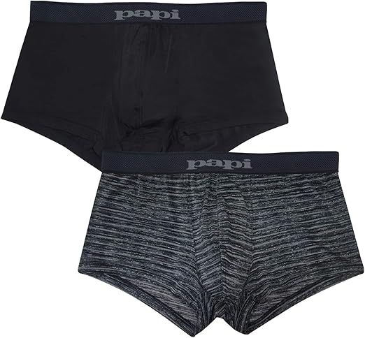 papi Men's Brazilian Cool Trunk Boxer Briefs Pack of 2 Comfort Fitting Underwear