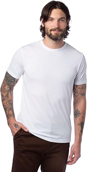 Alternative Men's Shirt, Modal Short Sleeve Tri-Blend Crewneck Tee