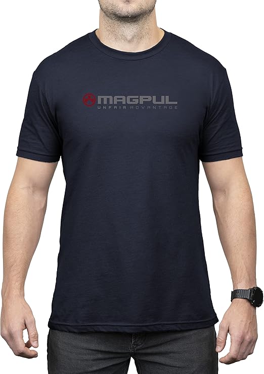 Magpul mens Crew Neck Short Sleeve T-shirt for Men Unfair Advantage Cotton T Shirt Navy 2XL, Multi, XX-Large US