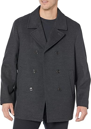 Ben Sherman Men's Boris Classic Double Breasted Peacoat Jacket