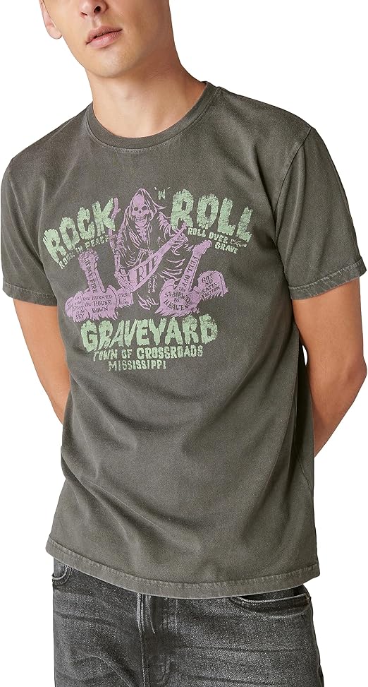 Lucky Brand Men's Rock & Roll Graveyard Tee