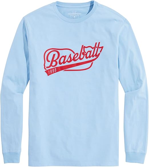 vineyard vines Men's Varsity Baseball Whale Long-Sleeve Tee