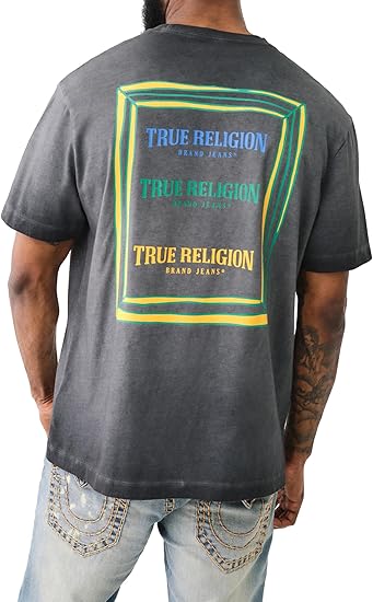 True Religion Men's Ss Dyed Printed Resort Tee