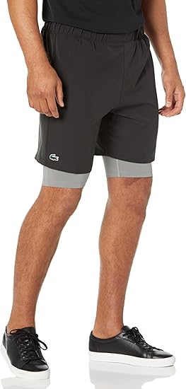 Lacoste Mens Two Tone Sport Lined Shorts