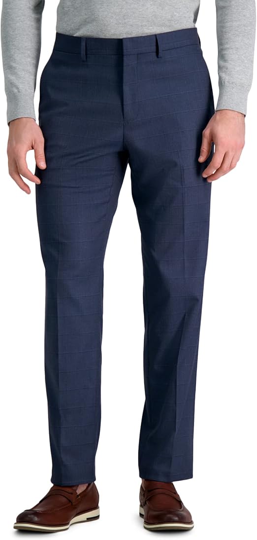 J.M. Haggar Men's Premium Stretch Tailored Fit Subtle Pattern Suit Separates Jackets, Blue Heather-Pant, 36W x 32L