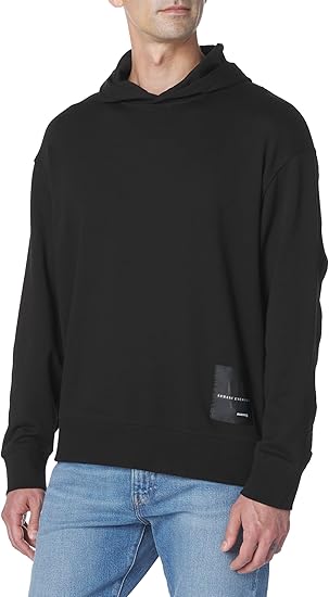 Armani Exchange Men's Limited Edition Mixmag Collection Logo Patch Pullover Hoodie